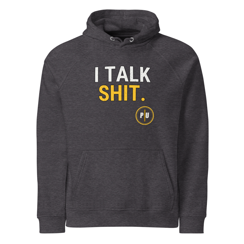 SOL'S 03568 hoodie, Charcoal Melange, Gold accent, I Talk Shit front